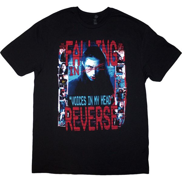 Falling In Reverse - Maglietta "Voice Collage"" Per Uomo/Donna Unisex RO13007 (Xl) (Nero)"-image