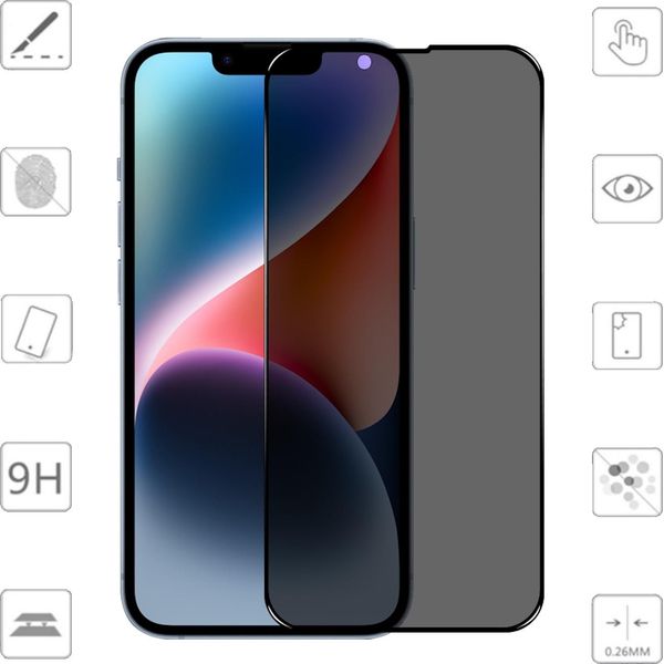 Per Apple Iphone 16E 1X 2.5D 0.26Mm Privacy Display H9 Vetro Temperato Pellicola Protettiva-image