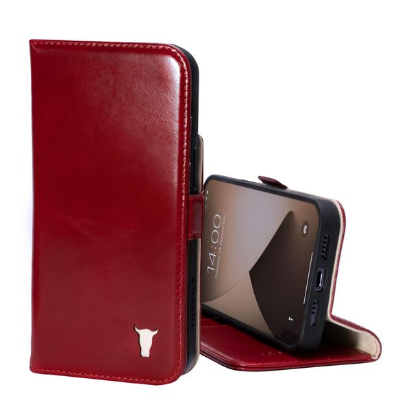 Custodia In Pelle Torro Per Iphone 14 Pro (Con Funzione Stand) - Rosso-image