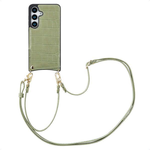 Samsung Galaxy S25 Sleeve - Pelle Finta - Custodia/Copertura Rigida Selencia Con Cinturino/Copertura Posteriore - Verde-image