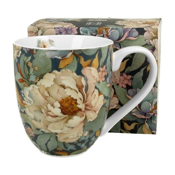 Duo Flowers Royal Xxl Tazza 1000 Ml Peony Blue (Peonia) Porcellana New Bone China-image