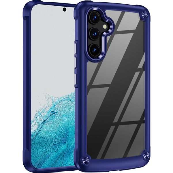 Custodia Per Samsung Galaxy A34, Paraurti Ibrido In Pc Tpu Trasparente E Custodia Antiurto Blu-image