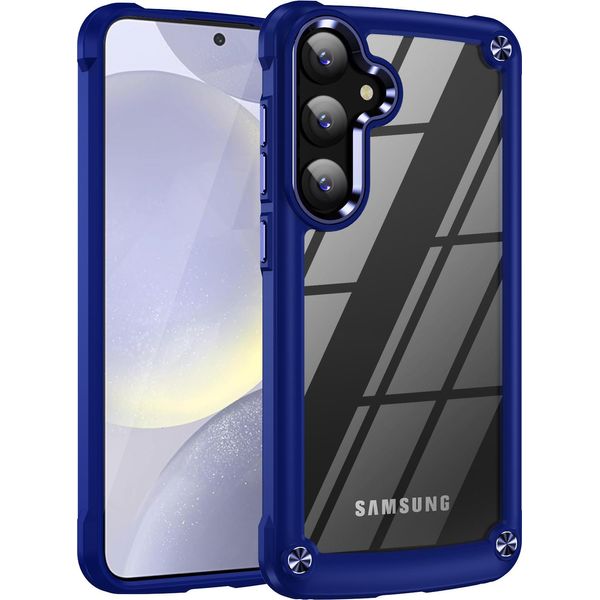 Custodia Per Samsung Galaxy A55, Paraurti Ibrido In Pc Tpu Trasparente E Custodia Antiurto Blu-image