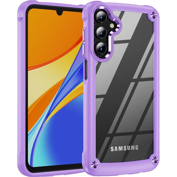 Custodia Per Samsung Galaxy A15 5G/4G, Paraurti Ibrido In Pc Tpu Trasparente E Custodia Antiurto Viola-image
