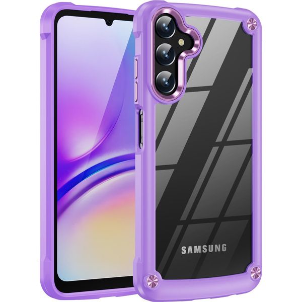Custodia Per Samsung Galaxy A05S, Paraurti Ibrido In Pc Tpu Trasparente E Custodia Antiurto Viola-image