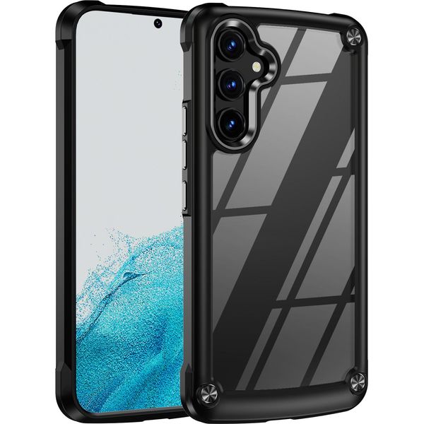Custodia Per Samsung Galaxy A54, Paraurti Ibrido In Pc Tpu Trasparente E Custodia Antiurto Nera-image