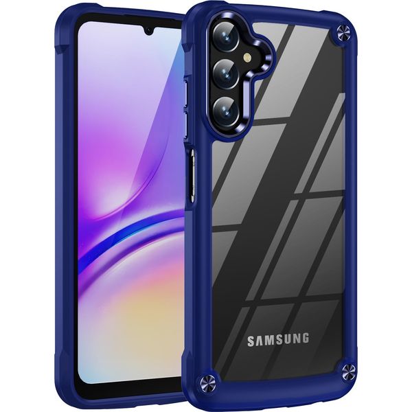 Custodia Per Samsung Galaxy A05S, Paraurti Ibrido In Pc Tpu Trasparente E Custodia Antiurto Blu-image