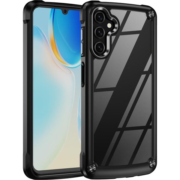 Custodia Per Samsung Galaxy A14 5G/4G, Paraurti Ibrido In Pc Tpu Trasparente E Custodia Antiurto Nero-image
