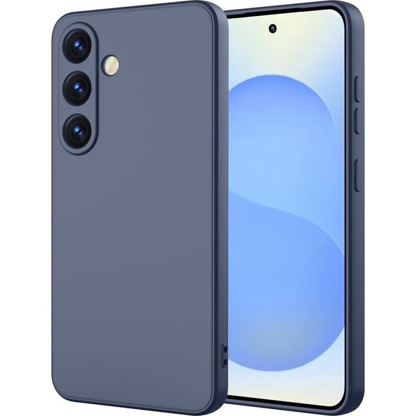 Custodia Per Samsung Galaxy S25+ Morbido Silicone Liquido, Custodia In Gomma Antiurto Grigio-image