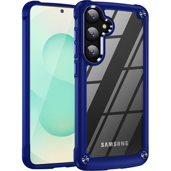Custodia Per Samsung Galaxy S25+, Paraurti Ibrido In Pc Tpu Trasparente E Custodia Antiurto Blu-image