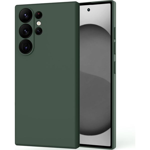 Custodia Per Samsung Galaxy S25 In Silicone Liquido Ultra Morbido, Custodia In Gomma Antiurto Verde Notte-image
