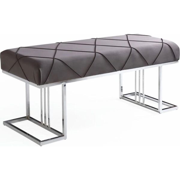 Panca Casa Padrino Grigio / Nero / Argento 120 Cm - Luxury Interior-image