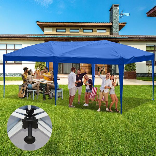 Clanmacy Gazebo Pieghevole Gazebo E Tende Per Feste 3X6M, Tenda Da Giardino Per Terrazza Giardino Festa, Impermeabile Senza Lati Blu-image