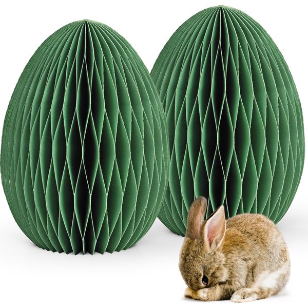 Decorazione Pasquale Uova Di Pasqua Da Posare Verde Scuro Set Di 2 Figure Decorative-image