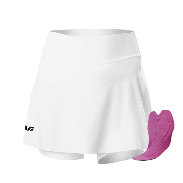 Rockbros Tvi Gonna Da Ciclismo Pantaloncini Da Ciclismo Da Donna 2 In 1 Gonna Da Ciclismo Con Tasca, Con Imbottitura, Bianco, M-image