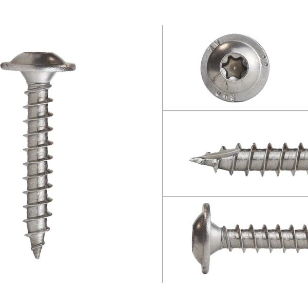Viti A Testa Bombata A2 In Acciaio Inox 8 X 50 Mm Torx 40 - Confezione Da 100 Pezzi-image