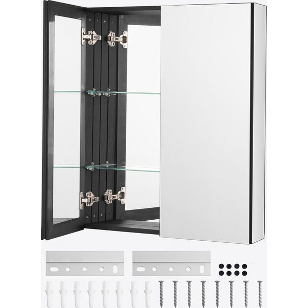 Armadietto A Specchio Vevor Armadietto A Specchio Per Medicinali (662 X 135 X 762 Mm) Per Il Bagno, Da Incasso E Da Parete, Telaio In Alluminio-image
