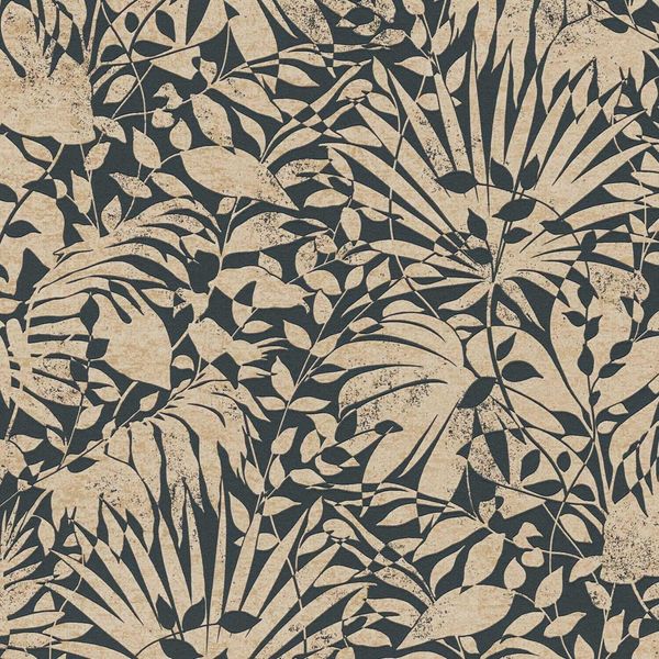 Profhome 388313-GU Luxus Vliestapete Floral Metallic Anthrazit Gold Grau 5,33 M2-image