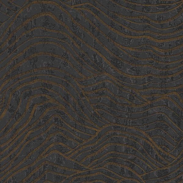 Profhome 395073-GU Carta Da Parati Grafica In Tessuto Non Tessuto Con Accenti Metallici Nero Argento 5,33 M2-image