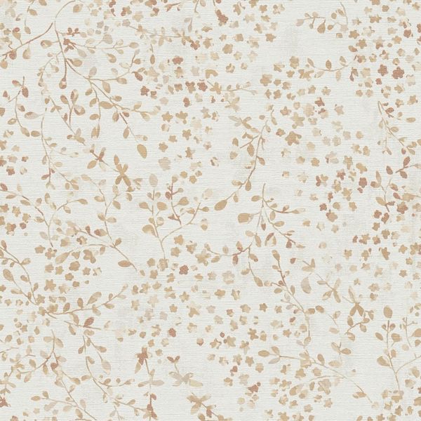 Profhome 397473-GU Blumen Vliestapete Floral Creme Matt Beige Braun Gold 5,33 M2-image