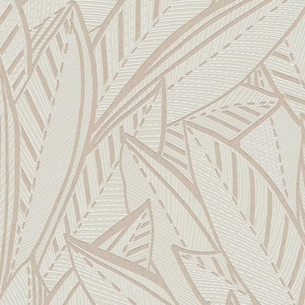 Profhome 399333-GU Carta Da Parati Grafica In Tessuto Non Tessuto Floreale Bianco Grigio 5,33 M2-image