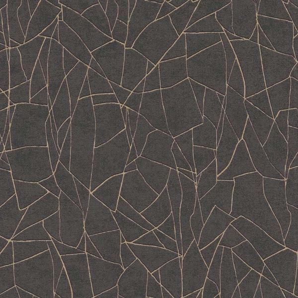 Profhome 399344-GU Carta Da Parati Grafica In Tessuto Non Tessuto Con Accenti Metallici Nero Argento 5,33 M2-image