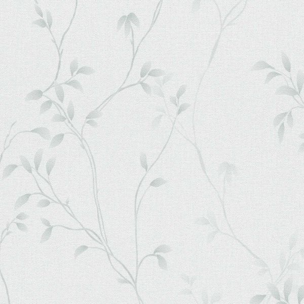 Profhome 397673-GU Carta Da Parati In Tessuto Non Tessuto Country House Floreale Bianco Grigio Opaco 5,33 M2-image