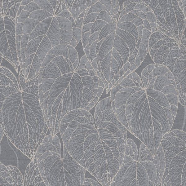 Profhome 781283-GU Carta Da Parati Naturale In Tessuto Non Tessuto A Fiori Grigio Argento 5,33 M2-image