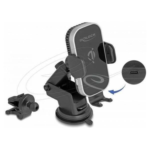 Caricatore Da Auto Wireless Delock Supporto Per Smartphone E Raffreddamento-image