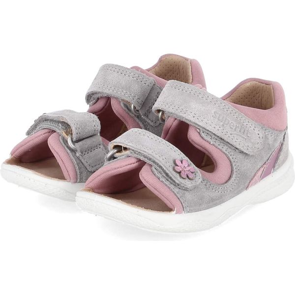 Superfit Sandali Per Bambini Miniletten Polly Grigio Rosa Camoscio Tessile Misura: 24-image