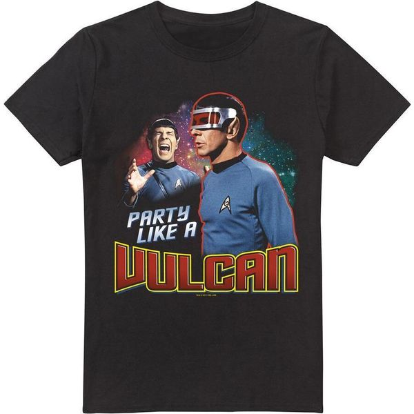Star Trek - Maglietta "Party Like A Vulcan"" Da Uomo TV5434 (4XL) (Nero)"-image
