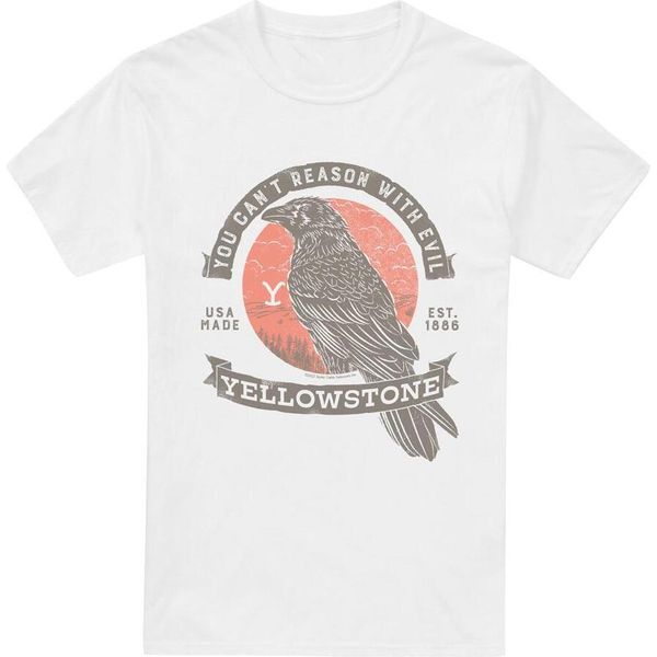 Yellowstone - Maglietta "Evil"" Da Uomo TV5676 (4XL) (Bianco)"-image