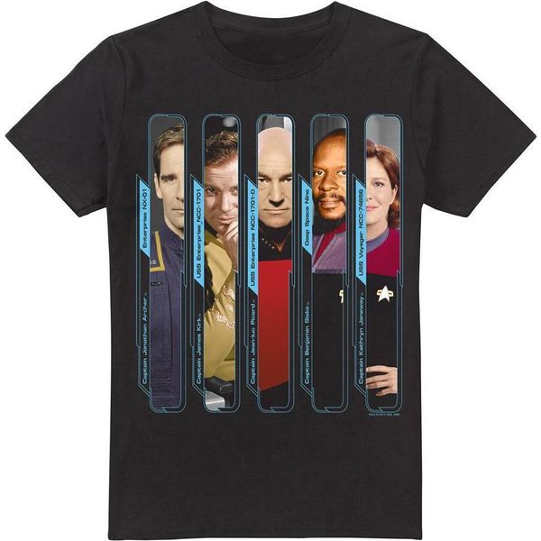 Star Trek - Maglietta "The Captains"" Da Uomo TV5818 (M) (Nero)"-image