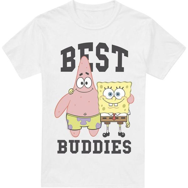 Spongebob Squarepants - Maglietta "Best Buddies"" Da Uomo TV6430 (4XL) (Bianco)"-image