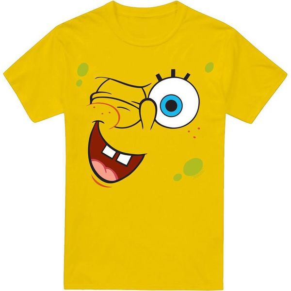 Spongebob Squarepants - Maglietta "Winking"" Da Uomo TV6529 (L) (Giallo)"-image