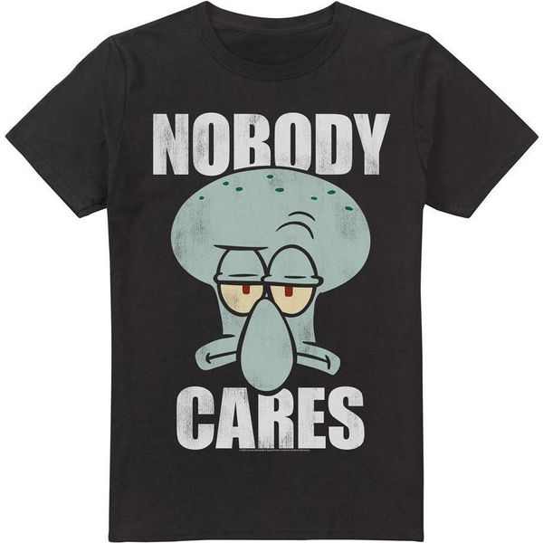 Spongebob Squarepants - Maglietta "Nobody Cares Meme"" Da Uomo TV6670 (Xxl) (Nero)"-image