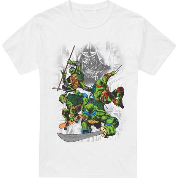 Teenage Mutant Ninja Turtles - Maglietta Da Uomo "Shredder E Le Tartarughe"" TV6666 (Xl) (Bianco)"-image
