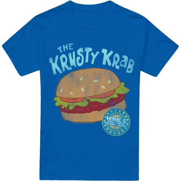 Spongebob Squarepants - Maglietta "Krusty Krab"" Da Uomo TV6652 (M) (Blu Reale)"-image