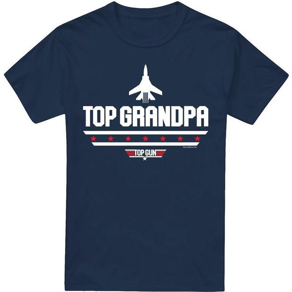 Top Gun - Maglietta Da Uomo "Top Grandpa"" - Festa Del Papà TV7091 (5XL) (Blu Navy)"-image