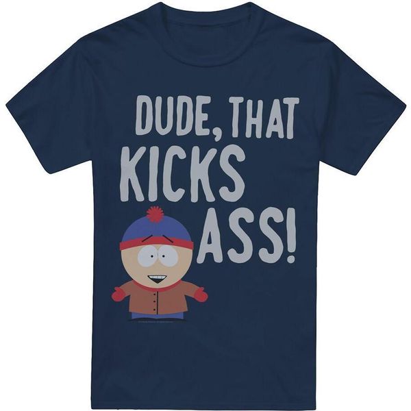 South Park - Maglietta "Stan Kicks Ass"" Da Uomo TV7251 (5XL) (Blu Navy)"-image