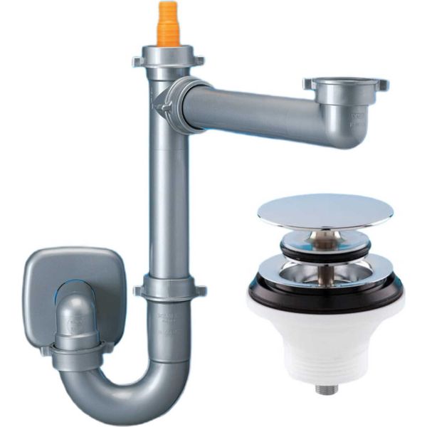 Siphon Lira Spazio 1 Salvaspazio + Cklick-Clack Per Lavabo 1½" , Cromo/ Spedizione 24H"-image