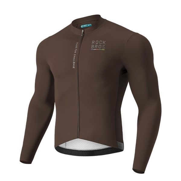 Rockbros Road-To-Sky Maglia Ciclismo Manica Lunga Ciclismo Mtb/Bici Da Strada Eu Taglie Marrone Scuro Xl-image