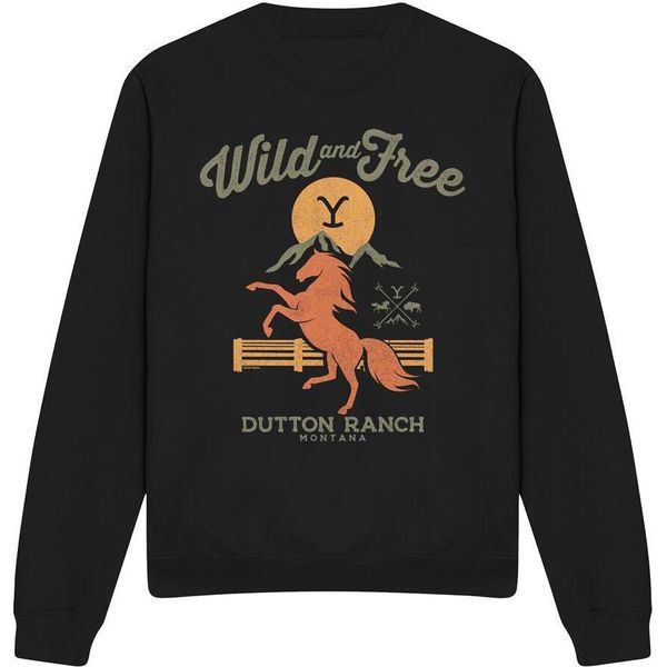 Yellowstone - Felpa "Wild & Free"" Per Bambini/Donne Unisex TV12187 (Xxl) (Schwarz)"-image