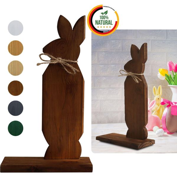 Floranica Decorazione Pasquale Coniglio In Legno Marrone 30 Cm Decorazione Di Pasqua Ornamento Primaverile Diy-image
