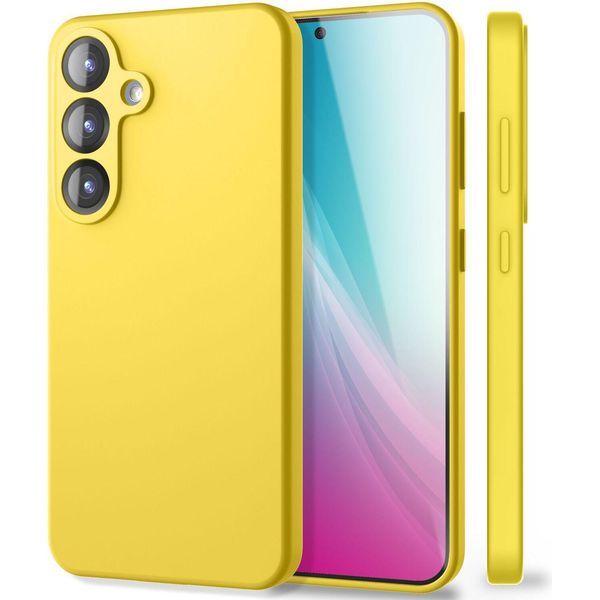 Nalia Phoenix Per Samsung Galaxy S25 Plus - Custodia In Silicone Liquido - Giallo Neon-image