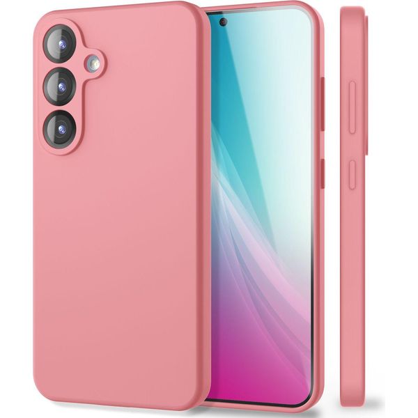 Nalia Phoenix Per Samsung Galaxy S25 - Custodia In Silicone Liquido - Rosa Tenue-image