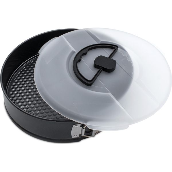 1.07 Teglia Rotonda Con Coperchio - Ø 26 Cm Circa - Teglia Antiaderente Grigio Scuro (Teglia Rotonda Con Coperchio)-image