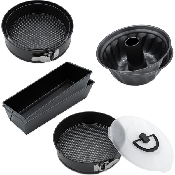 Set Da Forno Xxl In Grigio Scuro - 1 Teglia Con Coperchio E 2 Teglie Rotonde, Tortiere E Tortiere (Set)-image