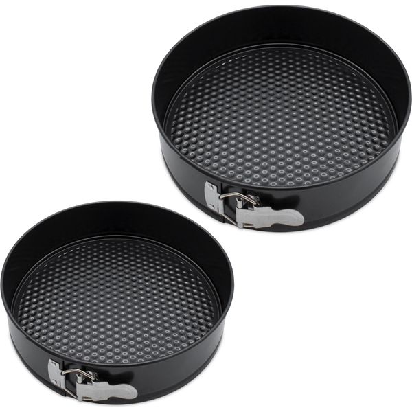 1.07 Teglia A Cerniera Round In Set Di 2 - Ø 24 Cm E 26 Cm - Teglia Antiaderente In Grigio Scuro (Set Di 2 Teglie A Cerniera)-image