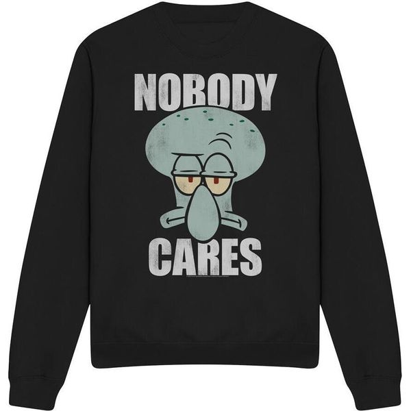 Spongebob Squarepants - Felpa "Nobody Cares Meme"" Per Bambini/Ragazzi Unisex TV12837 (Xxl) (Schwarz)"-image